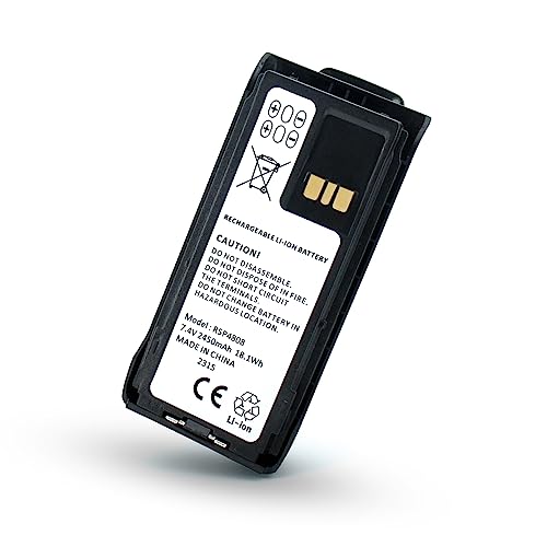 Accessoryway Replace PMNN4808 7.4V 2450mAh Li-Ion Battery for Motorola R7 Series Two Way radios Replacement Battery PMNN4807 PMNN4809 PMNN4810 with Belt Clip - Non IMPRES ?