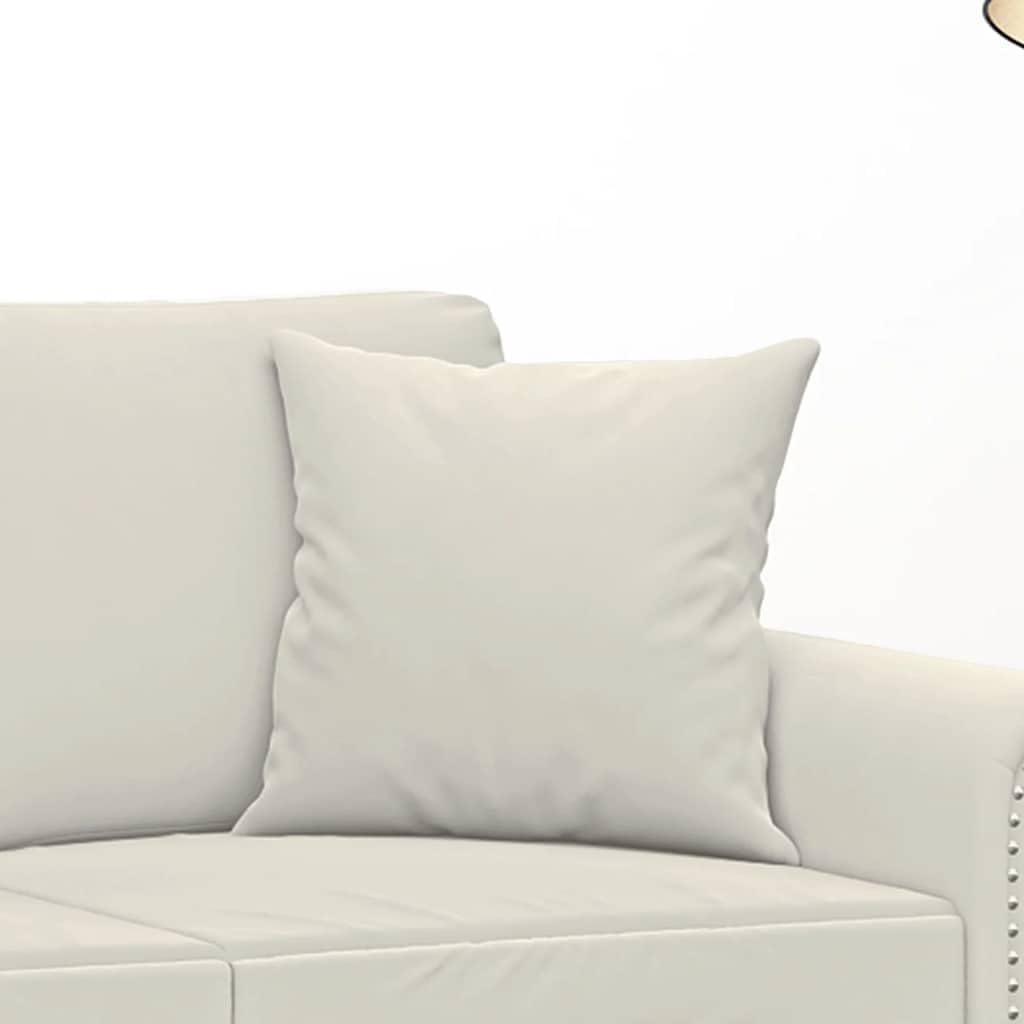 Zierkissen 2er Set Creme Samt 40 x 40 cm Sofakissen mit Füllung PP Baumwolle Bezug für Wohnzimmer Schlafzimmer Bett Sessel Garten Outdoor Lounge Deko Komfort
