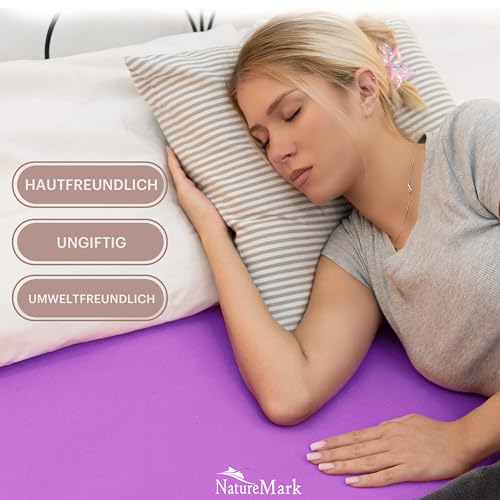 NatureMark Kinder Jersey Spannbettlaken 100% Baumwolle 70x140 cm - lila | MARKENQUALITÄT ÖKOTEX Standard 100