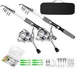 Spining Reels and Fishing Rod Combos (2-Pack), 5-Foot 6-Inch 2-Piece Fishing Pole, Size 2000 Reels, Pre-Spooled with 10 lb and 15 lb Mono Line（6FT/1.8M）