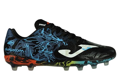 Joma Soccer Cleats Supercopa FG, 6.5-11 US – Precision Control for Firm Ground, Lightweight Microfiber Blanco Marino Royal Azul Negro Verde