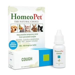 HomeoPet Cough, Gentle Natural Cough Medicine for Dogs, Cats, and Small Pets, Cat and Dog Cough Medicine, 15 Milliliters