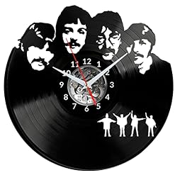 The Beatles Horloge murale en vinyle avec disque vinyle rétro Grande horloge style pièce Décoration d’intérieur Cadeau… - Les Beatles, Paul McCartney, John Lennon, RIngo Starr, George Harrison