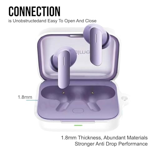 Image of Soft Silicone Case Cover Compatible for Realme Buds Air 7 | 7 Pro -White.