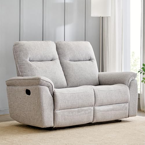 Image of Home Centre | Artise Fabric 2-Seater Recliner | Recliner Sofa for Living Room | Solid Wood | Grey | 1 Year Warranty