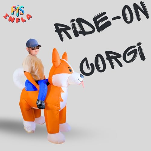 Disfraz inflable para niño de perro Corgi miniatura 2