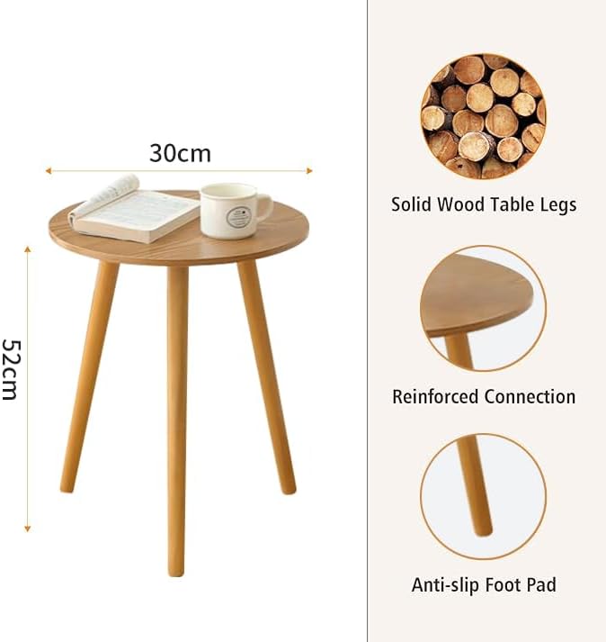 Modern Rustic Coffee Table with Triangular Legs, Solid Wood, Space-Saving Design for Small Apartments, Living Room, Loft, or Home Office ?11.8"x11.8"x20.5"?