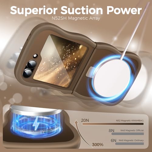 Image of Cute Wavy Magnetic Stand Case for Galaxy Z Flip 6 /5 Fit for MagSafe