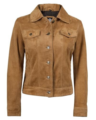 Image of Decrum Womens Leather Jacket - Real Lambskin Trucker Style Leather Jackets for Women