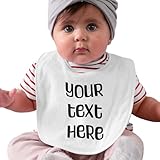 Quipo Personalized Custom Text Baby Bib Handmade Baby Bib - Add Your Text to Baby Bib