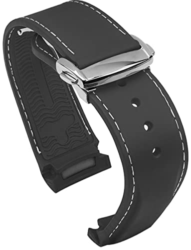 Brazalete de silicona BBZ de 20mm con acabado curvo premium para Speedmaster y Planet Ocean