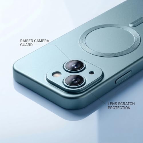 Image of amazon basics Premium Mag-Safe Case for iPhone 16 | Shockproof & Anti-Scratch Cover | Soft Silicone with Wireless Charging | Camera Lens Guard - Light Blue