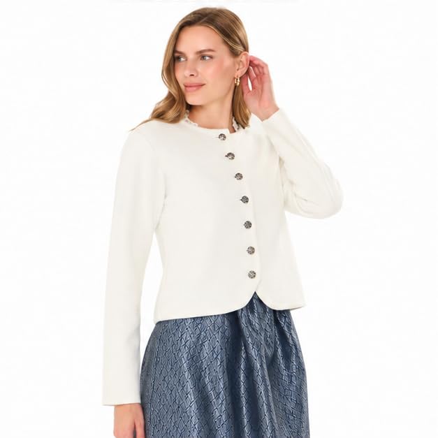 Lifos Damen Trachtenjacke - Dirndljacke Kurze Trachten Strickjacke