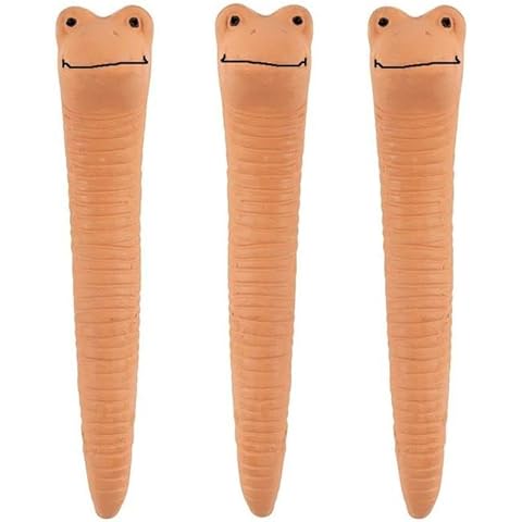 GROWEASY Willy Worm Mini Water Sensor | Pack of 3 | Lets You Know When Plants Need Watering | Fun Gift for Gardeners | Terracotta 10cm Cover