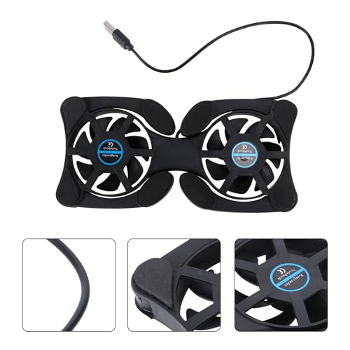 Ventilador portátil para laptop con base ajustable y doble USB miniatura 6