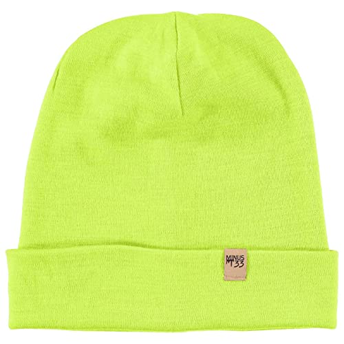 Ridge Cuff Beanie - 100% Merino Wool - Warm Winter Hat - High Visibility #TOP9
