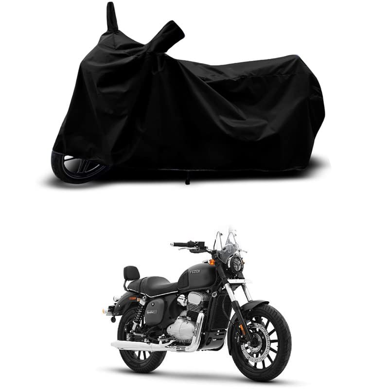 Image of 100% Scratchproof /UV-Rays /Heat Protection /Birds Dropping /Water Resistant /Dust Proof /Waterproof /Bike Scooty Two Wheeler Body Cover Compatible for Yezdi Roadster Smoke All Varients[Black]