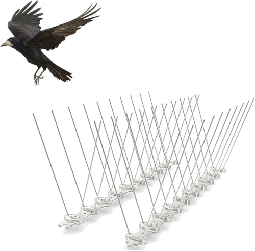 Pinchos Antipájaros, Pinchos Antipalomas Acero Inoxidable, inchos para Palomas para tejados y Ventanas, Ahuyentador Palomas, Material Acero Inoxidable Duradero, 25cm(2pcs)