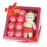 高級ソープフラワー バラギフトボックス 造花 薔薇 石鹸花 枯れない花 おしゃれ インテリア 飾り クマさん 実用的 ブーケ 母の日 誕生日 記念日 結婚祝い お祝い プレゼント 女性 彼女 女友達 家族 お土産 贈り物 セット