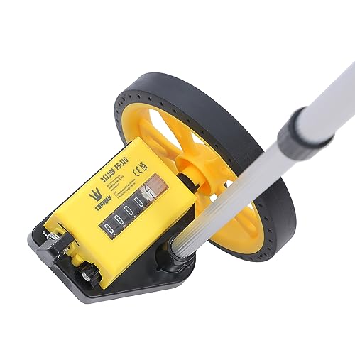 TOPWAY Mechanical Distance Measuring Messrad meterzähler Entfernungsmessrad 99999.9m mit Teleskopgriff aus Aluminiumlegierung, Rollrad mit 159 mm Durchmesser und Tragetasche, für Straßenvermesser