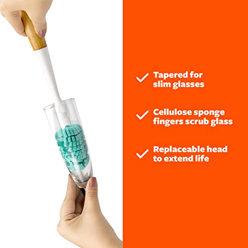 Image of Full Circle Magic Wand Replacement Head - Sponge Head for Washing Glasses - Non Scratch Glass Safe Scrubber Sponge (Pack of 2)