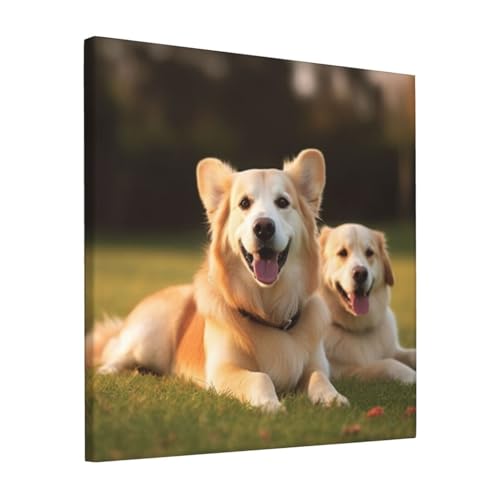 Toile d'un chien dans l'herbe pour une ambiance douce et apaisante
