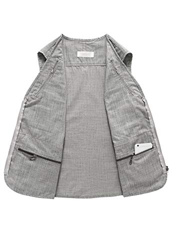 Image of Hbufnha Men's Casual Safari Travel Vest 16 Pockets Outdoor Work Vest Sleeveless Jacket Fishing Hiking Photograph