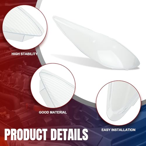 AUTOKAY A Pair Headlight Lens Clear Cover Fits for Ford Fiesta 2011-2013 by AUTOKAY - Image 4