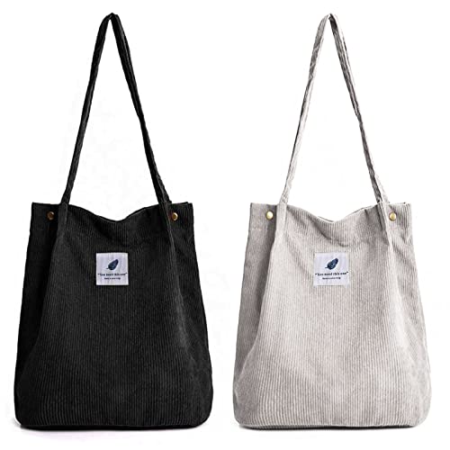 Cord Handtasche Für Damen – 28L Große Umhängetasche Mit Laptopfach (bis 15,6 Zoll) Und Abnehmbarem Schultergurt