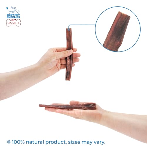 Image of Best Pet Supplies GigaBite Single Ingredient All Natural Free Range Bully Treats and Chews - Bully Sticks /Bladder Sticks /Beef Esophagus Bully Sticks (Half-Cut 6 inch), Pack of 20