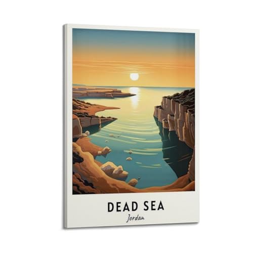 Poster Dead Sea Jordan au coucher de soleil pour salon et chambre cosy