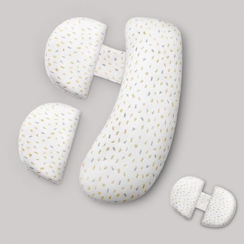 Coldew Pregnancy Pillows for Sleeping, Maternity Pillow for Pregnant Women, Soft Pregnancy Body Pillow with Detachable and Adjustable Pillow Cover - Support for Belly, Back, Legs, Hips (Grey, Large)