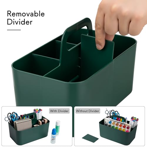 Image of Tiawudi Multipurpose Caddy Organizer, Plastic Caddy with Handle, Stackable Desk Organizer for Stationery, Marker and Pencil, Office Supplies Organizer, Dorm Caddy