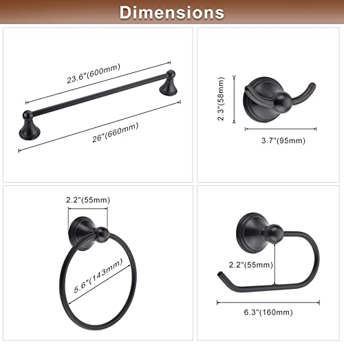 Filta Bathroom Hardware Set, Oil Rubbed Bronze Towel Rack Set Towel Bar Set For Bathroom thumb #5