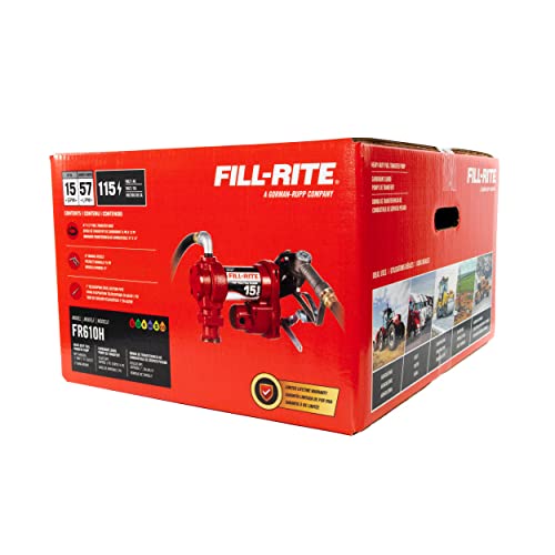 Image of Fill-Rite FR610H 115V 15 GPM Fuel Transfer Pump w /Discharge Hose & Manual Nozzle