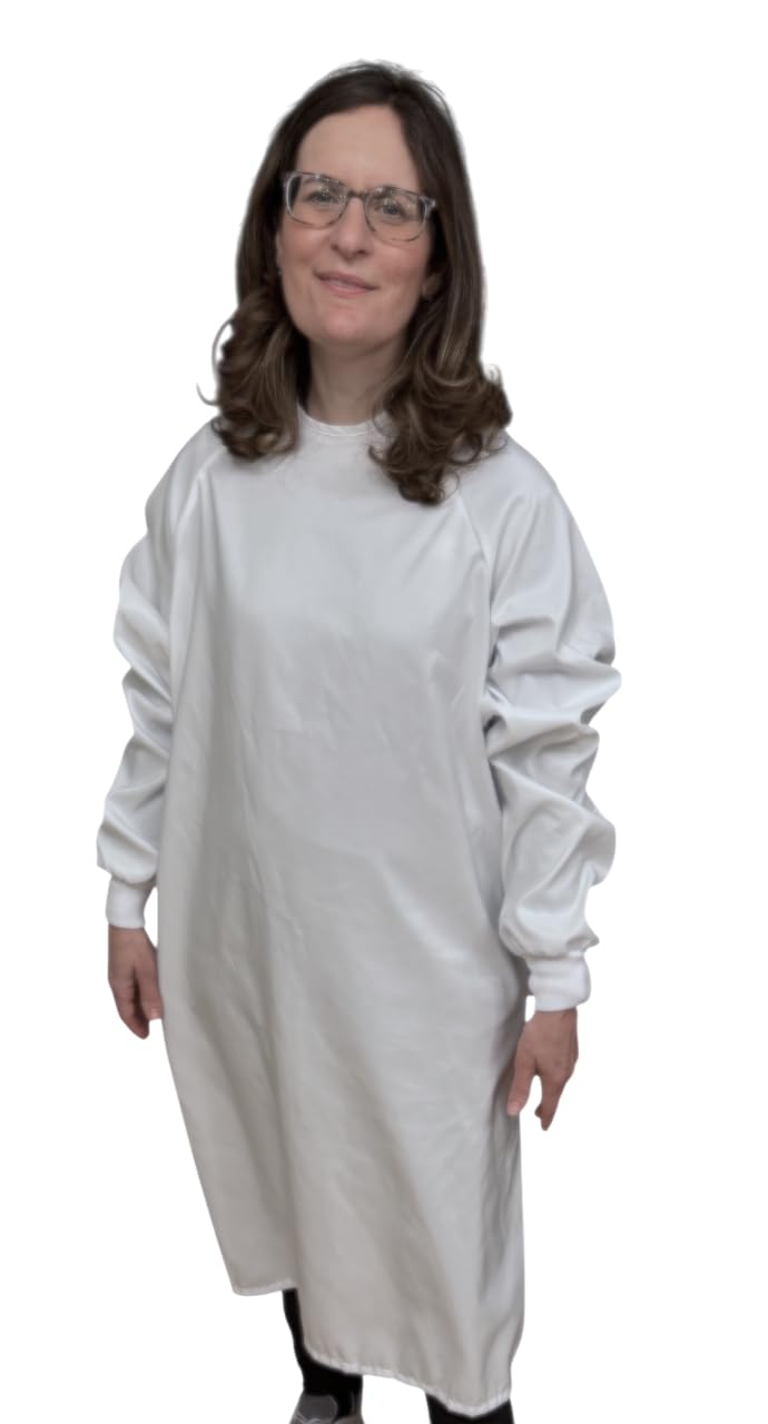 Reusable Isolation Gowns - Staff Protection for Hospital, Doctor's Office Isolation Gowns - Latex-Free Fluid Resistant with Knitted Cuffs (60, M)