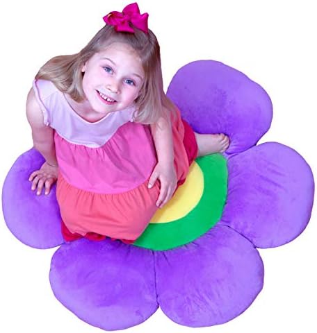 Flower Pillow to be Used as Floor Pillow or Decorative Pillow - Adorable Daisy Flower Shape and Color Purple - Large, Soft and Cozy Pillow for Floor Sitting, Playtents, Girls Bedroom Decor
