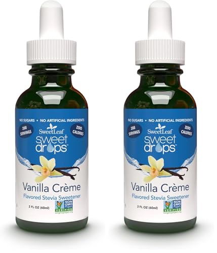 Image of SweetLeaf Sweet Drops - Flavored Stevia Liquid Sweetener,Organic Stevia Extract,Zero Calorie,Keto Friendly,Non GMO,Natural Flavor,Sugar Alternative - Vanilla Creme,2 Fl Oz,(Pack of 2)
