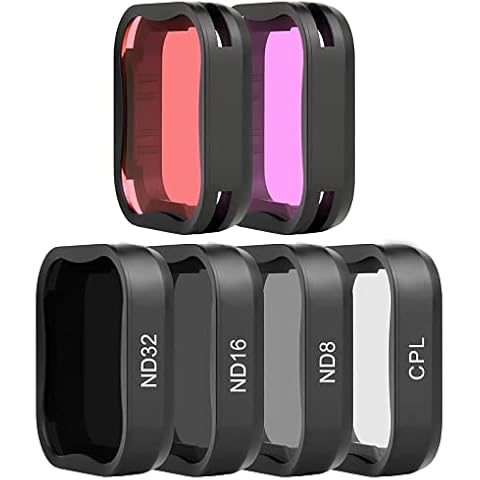 SOONSUN 6-Pack Lens Filter for GoPro Hero 7 6 5 Black (ND8, ND16, ND32, CPL, Light Red, Magenta Filter), Neutral Density Circular Polarizing and Dive Filters Kit for GoPro Hero 5 6 7 Black Camera Cover