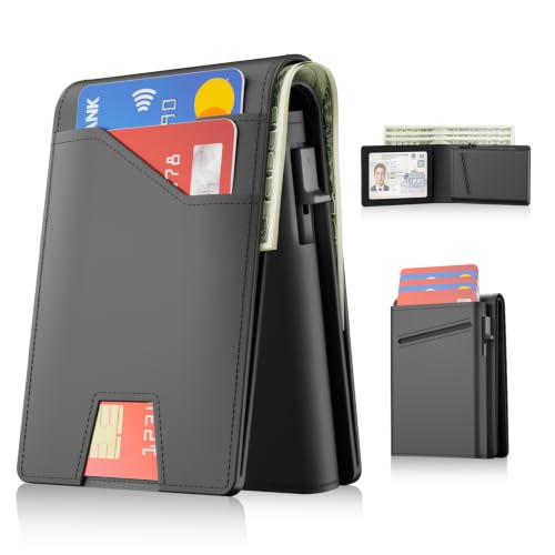 Image of Wallet for Men, RFID Blocking Slim Minimalist Wallet, Pop Up Card Holder