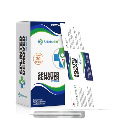 SplinterAid - Painless Splinter Removal Kit (30-Count) | Quick, Easy Splinter Out | Compact & Essential First Aid for Home, Travel, Camping | Perfect for Hiking, Woodworking, Outdoors | No Tweezers Needed by SplinterAid - Used condition - CA$11.53
