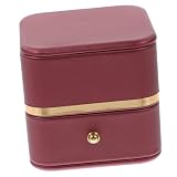 WRITWAA Caja De Anillo Borde y Cuero Sintético Organizador De Joyas Pelusa Interior