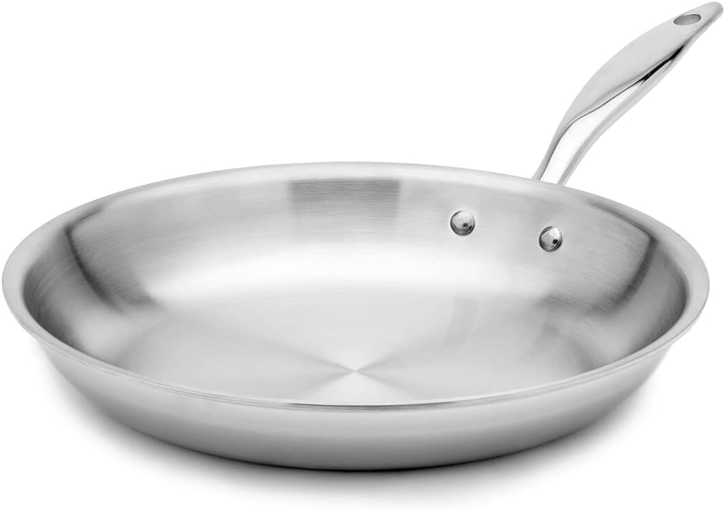 Hammer Stahl American Clad Stainless Steel 7-Ply with 316Ti Fry Pan, 12-inch, Silver