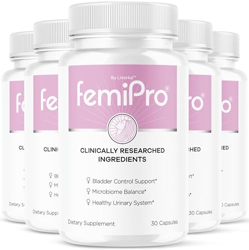 (5 Pack) FemiPro Bladder Control Pills - Original FemiPro Capsules, Femi Pro Bladder Control Support Supplement, Probitic FemiPro Pills for Overall Health and Wellness Reviews, 150 Capsules 5 Months