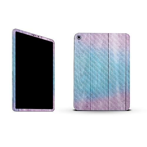 Image of MightySkins Carbon Fiber Skin Compatible with Apple iPad 10.9 inch 10th Gen (2022) Full Wrap Kit - Wood Pastel | Protective, Durable Textured Carbon Fiber Finish | Easy to Apply | Made in The USA