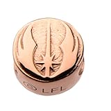 Abalorio de acero inoxidable chapado en oro rosa PVD de Star Wars, con símbolo Jedi