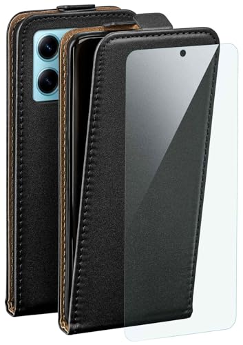 Étui pour Xiaomi Redmi Note 12 4G moex en cuir noir avec film