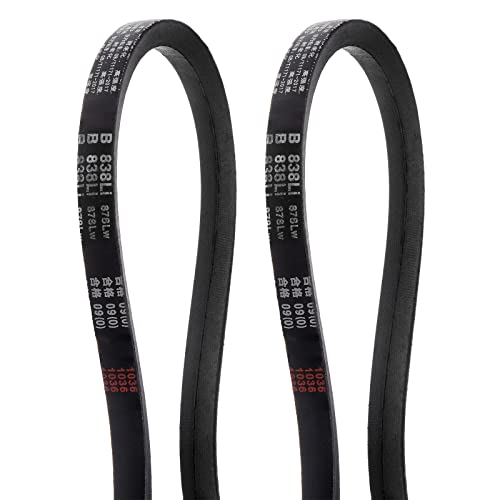 sourcing map 2pcs B-838 V-Belts Drive Belt 838mm(33") Inner Girth 17mm Top Width B Section Rubber for Power Transmission