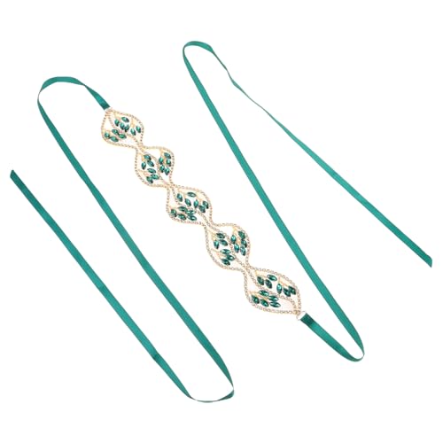 Ceinture robe soirée verte VALICLUD accessoire réglable chic pour cérémonie