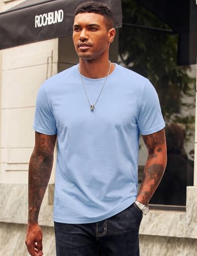 Image of COOFANDY Mens T-Shirts 100% Cotton Crewneck Short Sleeve Tees Casual Plain Shirts